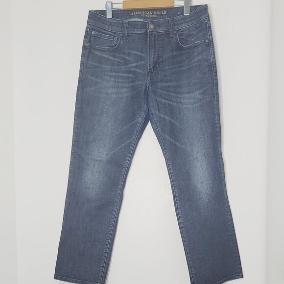 American Eagle Outfitters Men's Blue Cotton Blend Flex 4 Denim Jean Size 34X30 - Picture 2 of 15